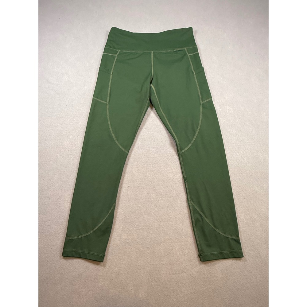 Zyia Active Green High Waisted Pocket Leggings Size 8-10 Yoga Gym Workout Crop